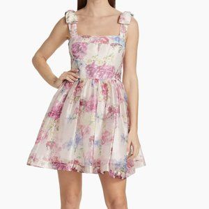 ML Monique Lhuillier Peony Fit-&-Flare Minidress